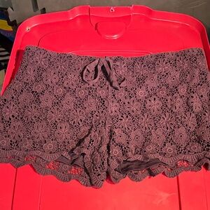 No Boundaries Lace Pajama Shorts in Purple